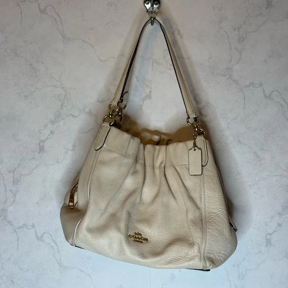 Coach maya shoulder bag in pebbled leather chalk off white - Picture 2 of 11